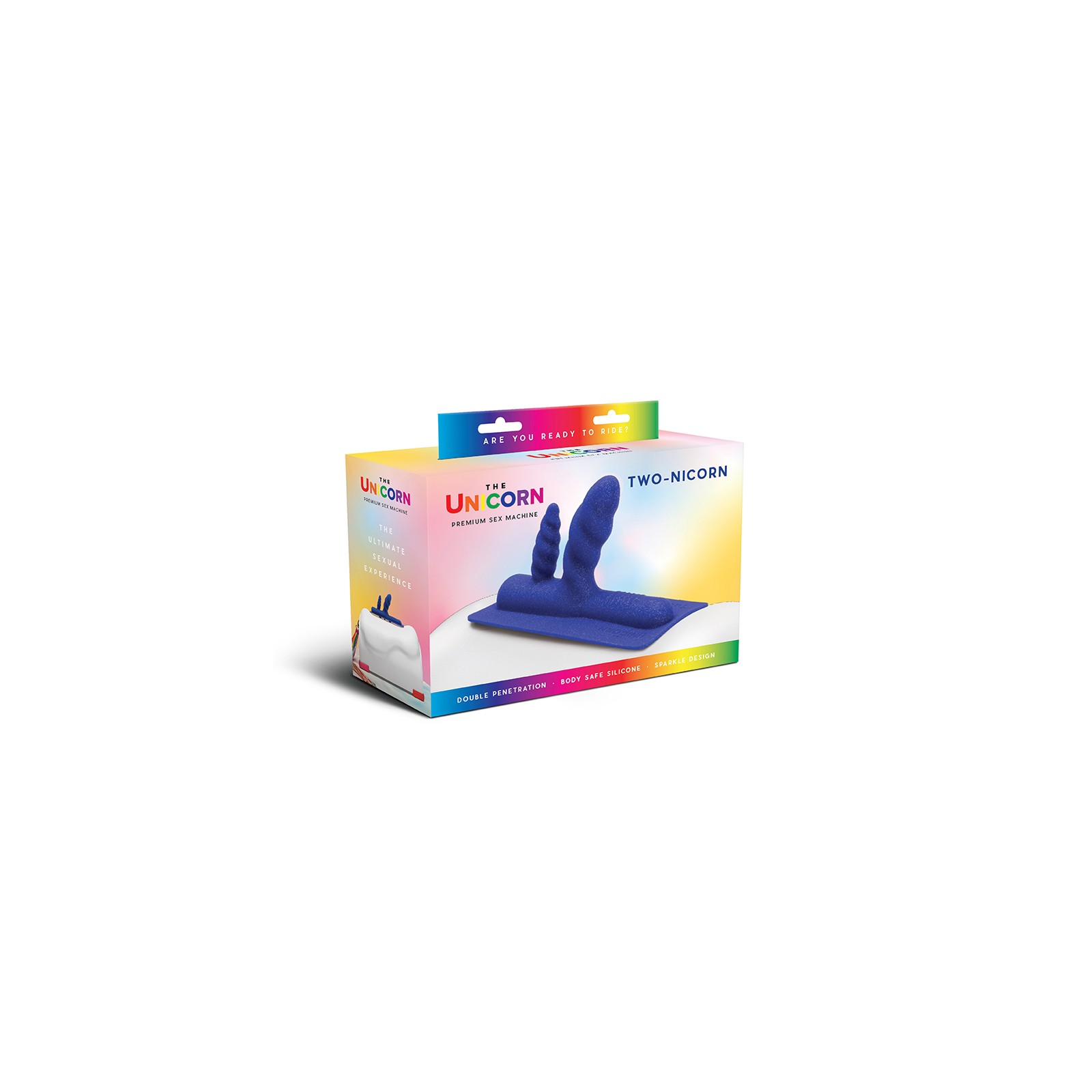 Two-Nicorn Textured Double Penetration Attachment - Dual Pleasure