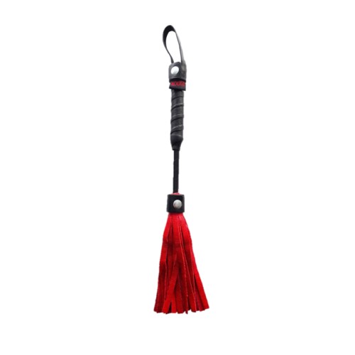 Flogger Mini de Cuero Rojo 10 Pulgadas