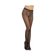 Dreamgirl Fishnet Pantyhose with Back Seam - Black