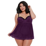 Babydoll de Encaje y Malla Stretch de Dreamgirl