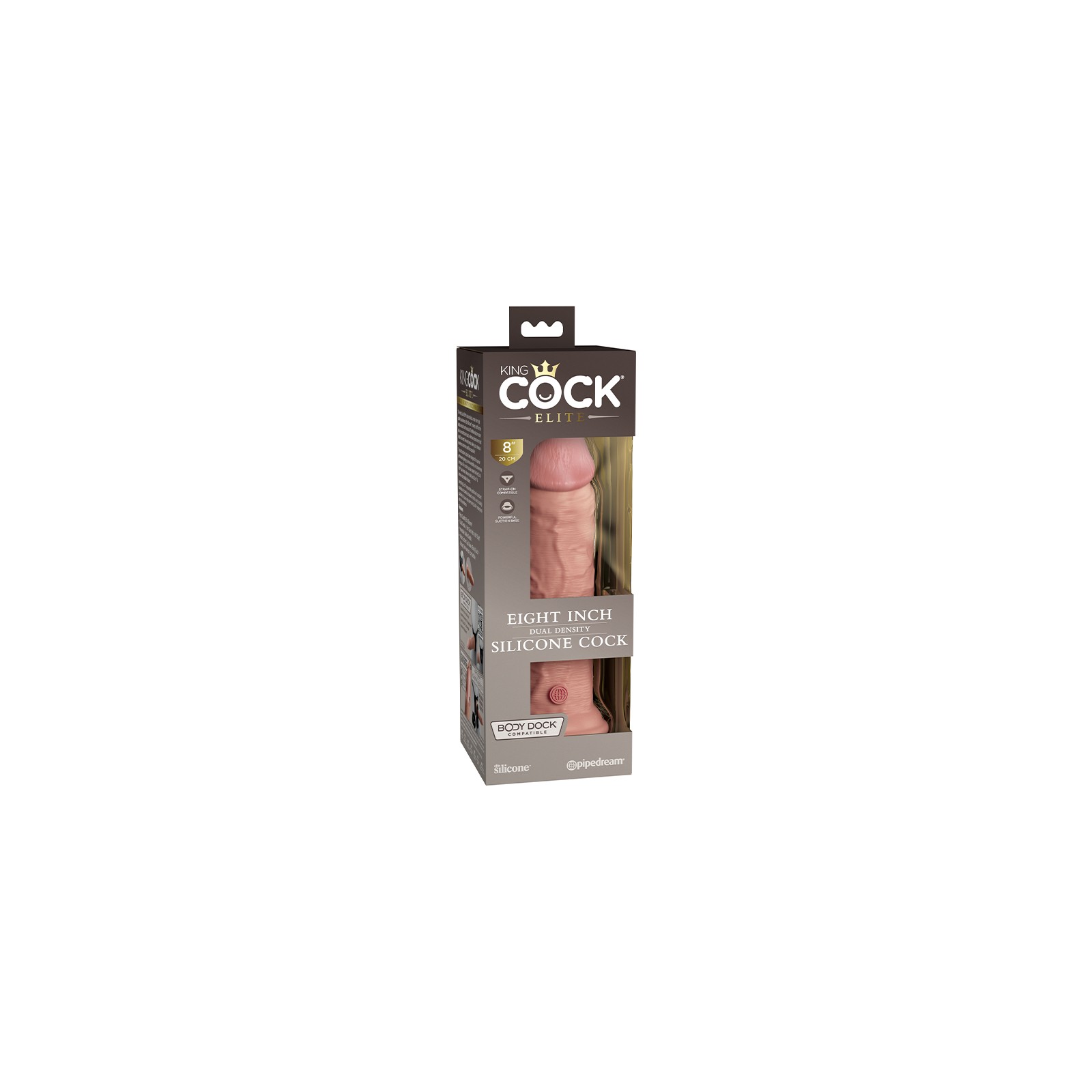 Pipedream King Cock Elite Dildo de 8" de Silicona de Densidad Dual