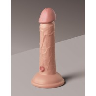 Pipedream King Cock Elite 6 in. Vibrating Dildo with Suction Cup Beige - Realistic Experience