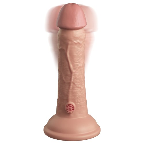 Pipedream King Cock Elite 6 in. Dildo Realista Vibrante con Ventosa Beige - Experiencia Realista