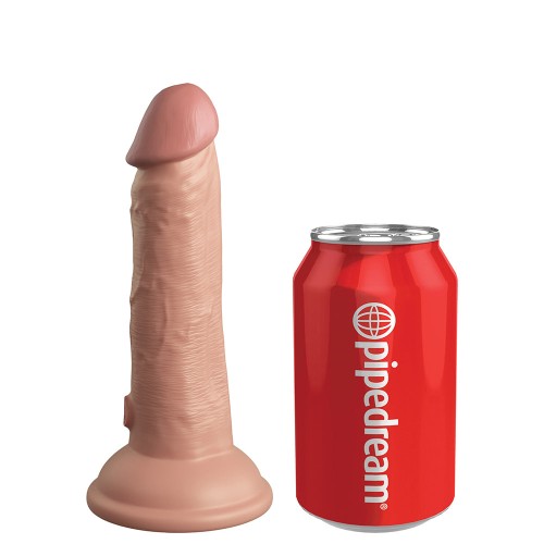 Pipedream King Cock Elite 6 in. Vibrating Dildo with Suction Cup Beige - Realistic Experience