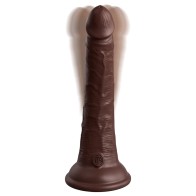 Dildo Vibrante Realista Pipedream King Cock Elite de 7 in. Marrón