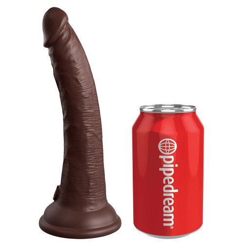 Dildo Vibrante Realista Pipedream King Cock Elite de 7 in. Marrón