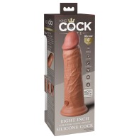 Dildo Realista Vibrante King Cock Elite 8" con Copa de Succión