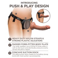 Pipedream King Cock Elite Comfy Silicone Body Dock Kit With Dildo Tan/Black