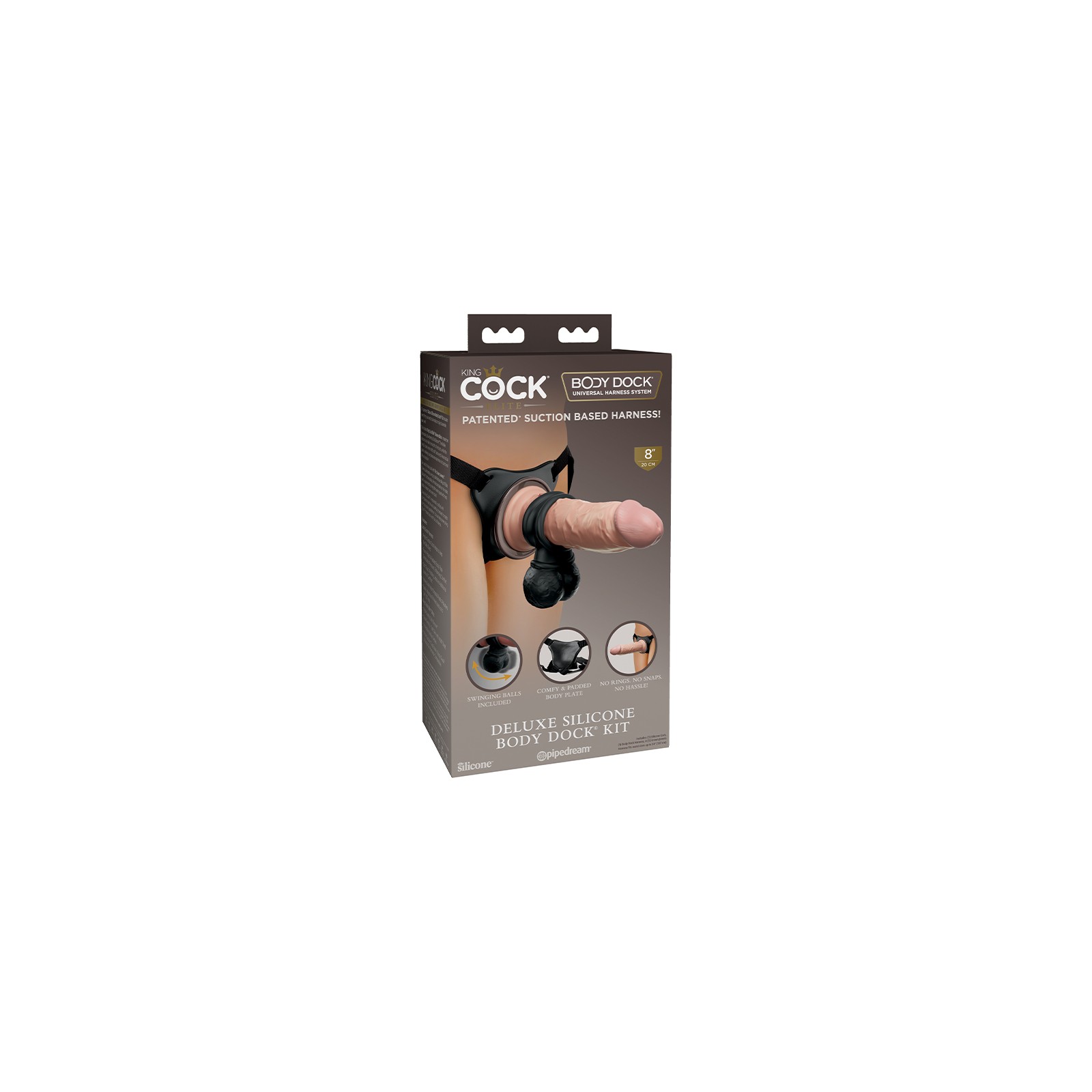 King Cock Elite Deluxe Silicone Body Dock Kit Beige/Black