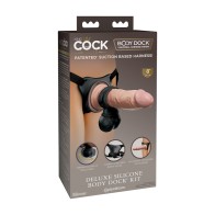 King Cock Elite Kit Deluxe de Silicona Body Dock Beige/Negro