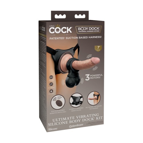 Kit King Cock Elite Dock de Cuerpo de Silicona Vibrante