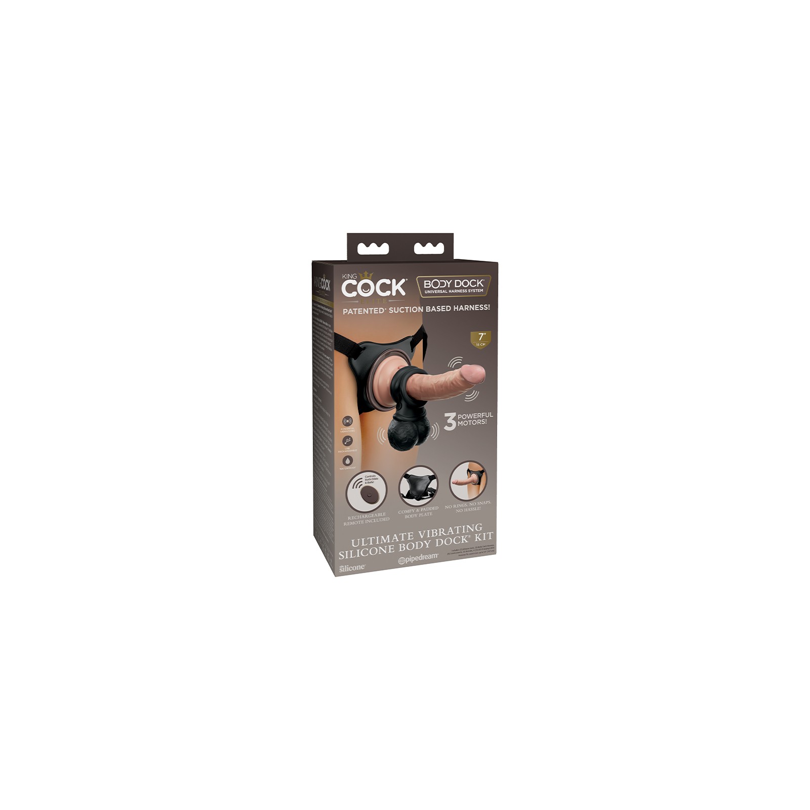 King Cock Elite Vibrating Silicone Body Dock Kit