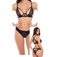 Rene Rofe New In Town 2-Piece Bra Set Black M/L