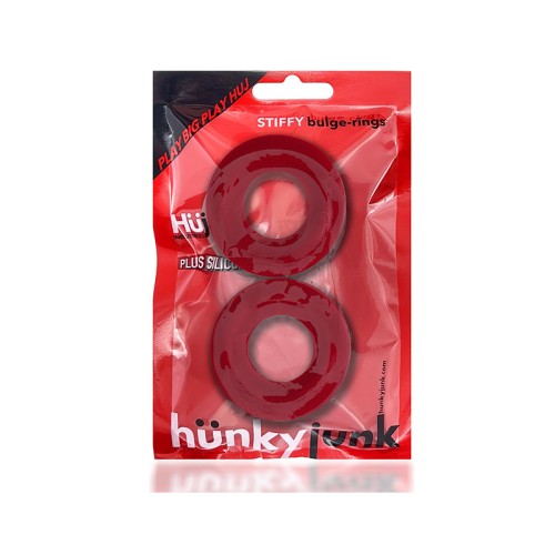 OxBalls Stiffy Paquete de 2 Cockrings de Silicona TPR Cherry Ice