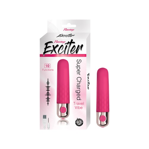 Vibrador de Viaje Exciter Recargable de Silicona Rosa