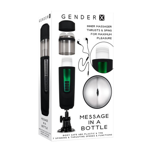 Gender X Message In A Bottle Rechargeable Thrusting Spinning Stroker