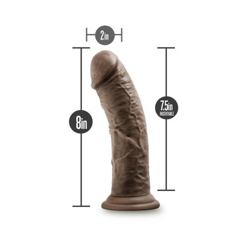 Dildo Autolubricante Dr. Skin de 8 Pulgadas Marrón