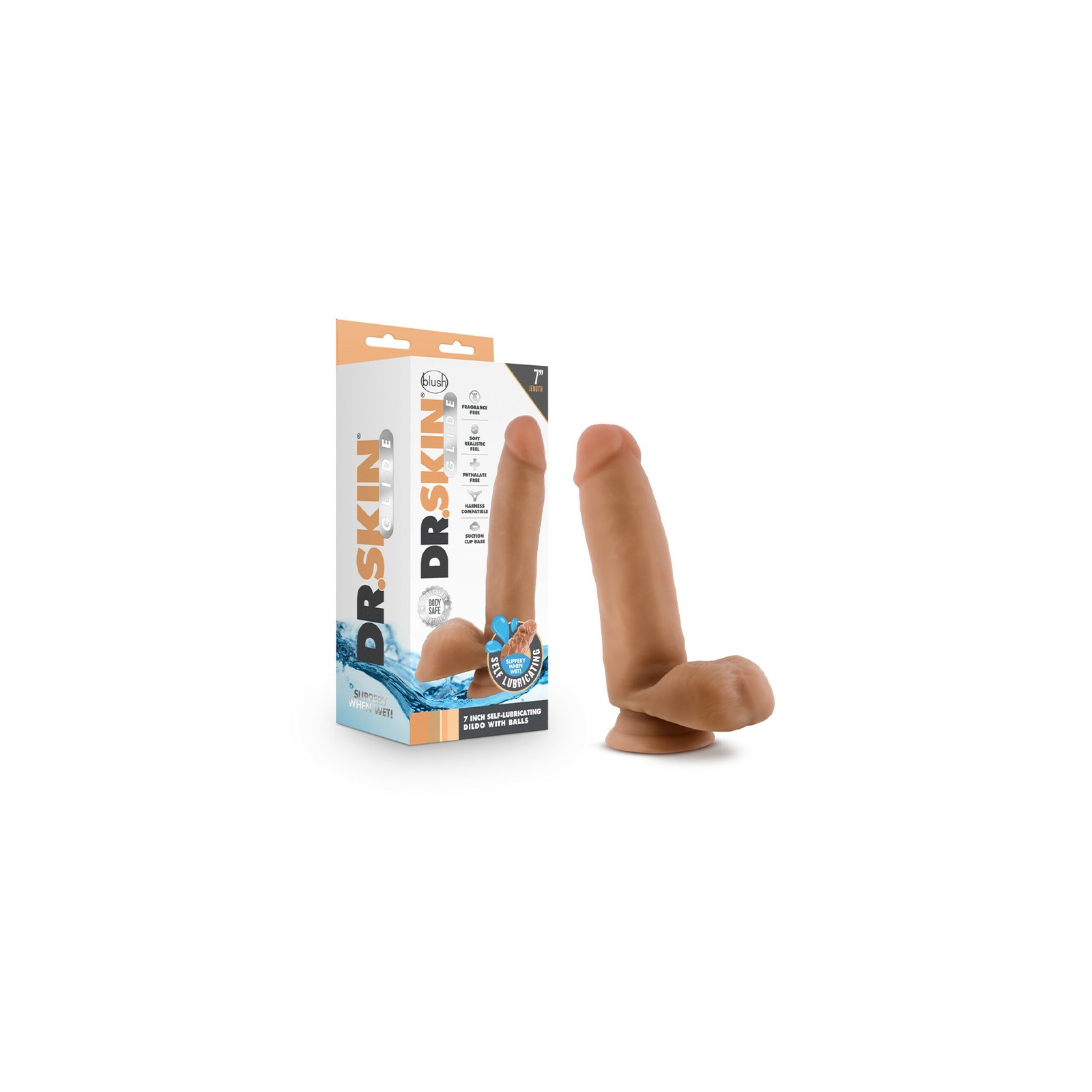 Dildo Realista Auto-lubricante Dr. Skin Glide para Placer Realista