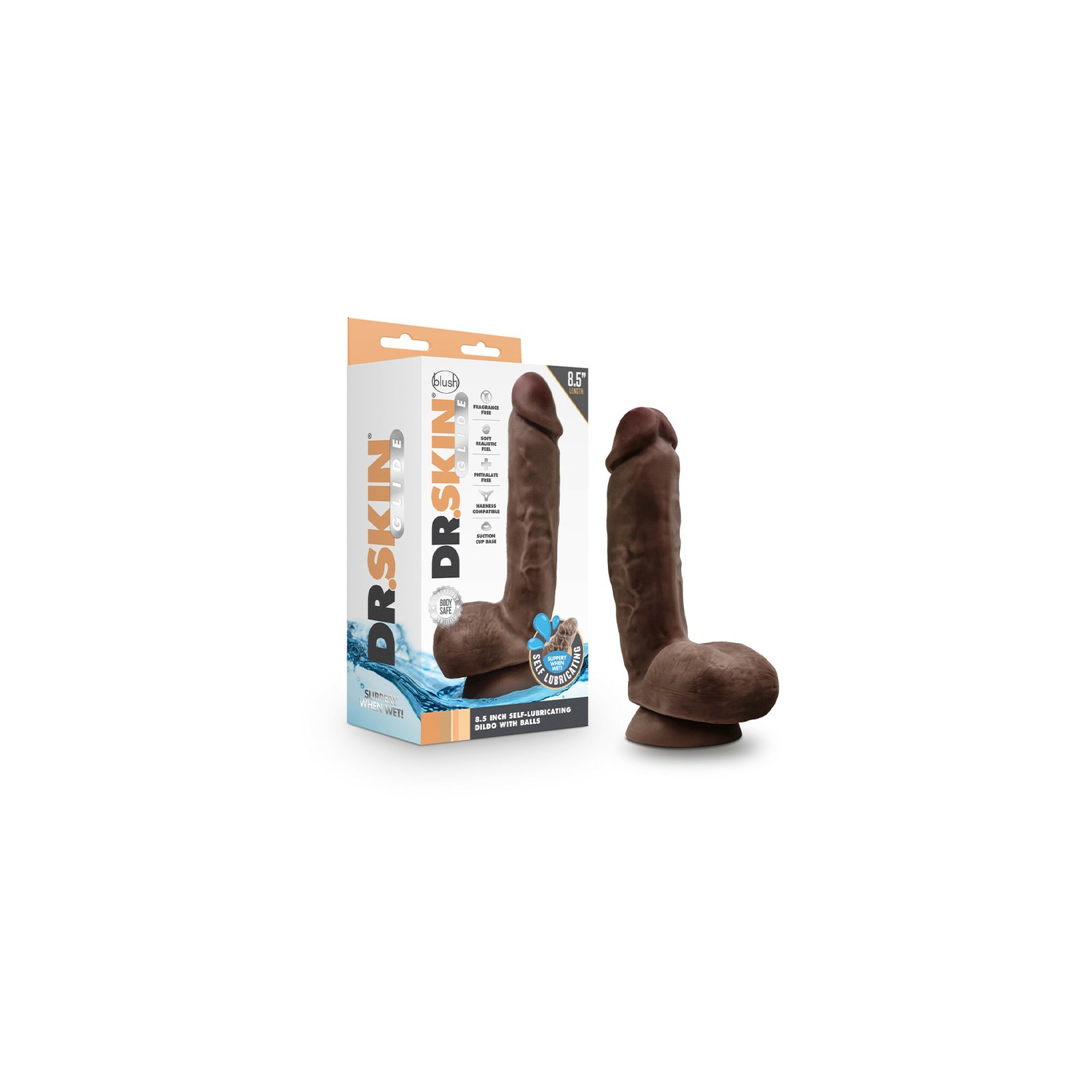 Dildo Auto-lubricante Dr. Skin Glide - 8.5 Pulgadas