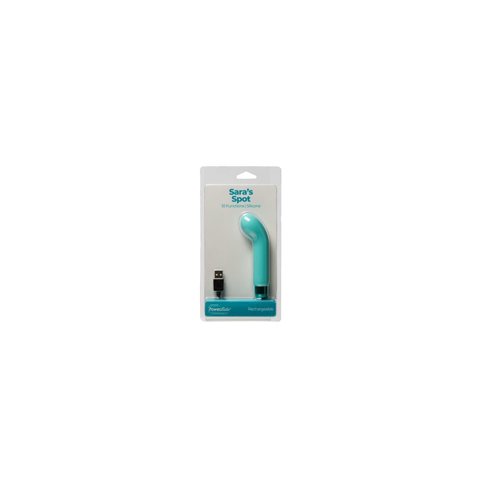 Sara's Spot Rechargeable Bullet With Removable G-Spot Sleeve Teal