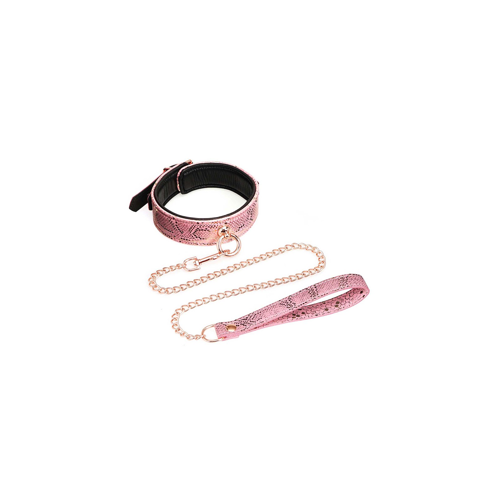 Pink Snake Print Collar And Leash