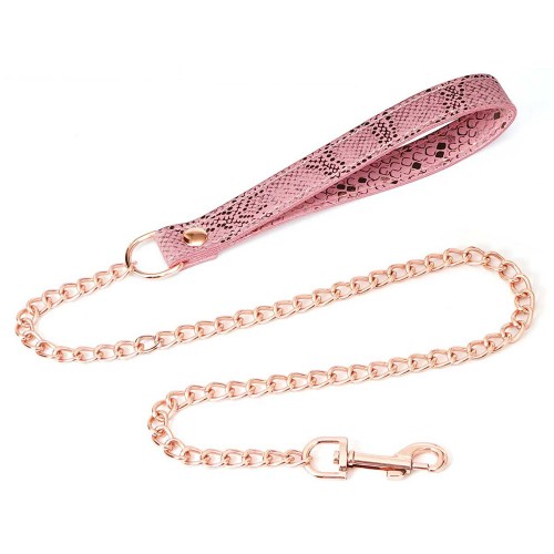 Pink Snake Print Collar And Leash