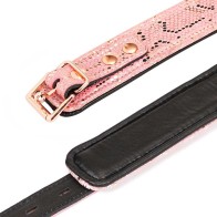 Pink Snake Print Collar And Leash