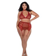 Dreamgirl Fishnet Lace 4-Piece Set Garnet Queen