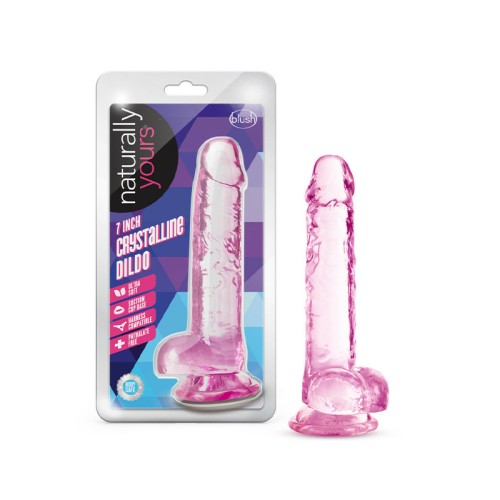 Naturally Yours Crystalline 7 in. Dildo Rose