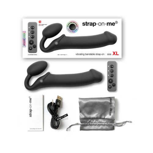 Arnés Vibrador Recargable Control Remoto Negro XL