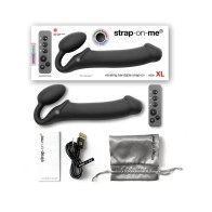 Rechargeable Remote-Controlled Vibrating Strap-On Black XL