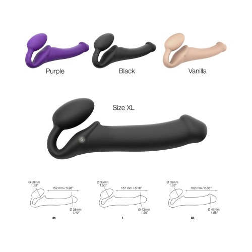 Rechargeable Remote-Controlled Vibrating Strap-On Black XL