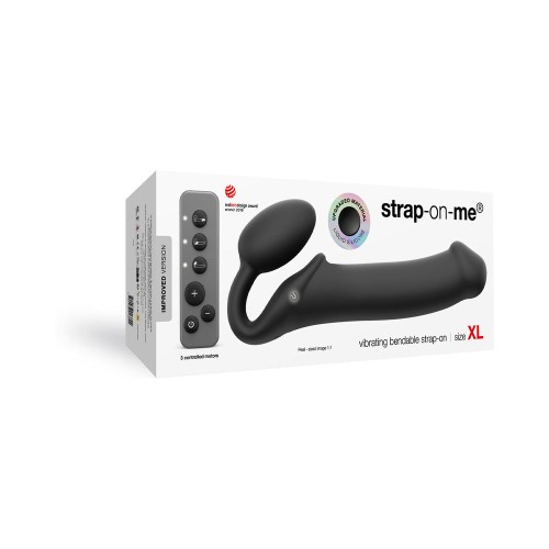 Rechargeable Remote-Controlled Vibrating Strap-On Black XL