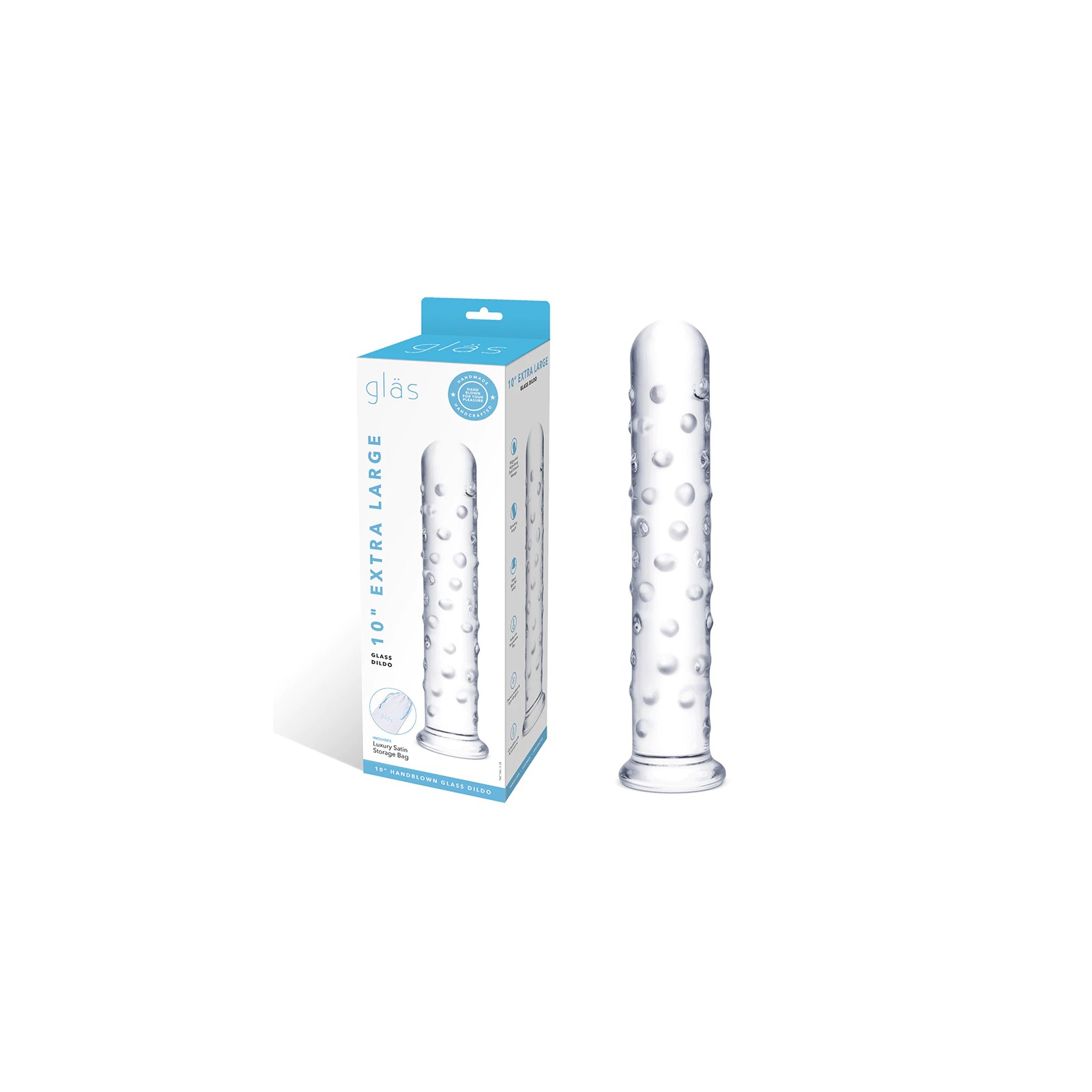 Glas 10in Extra Large Glass Dildo - Power and Pleasure