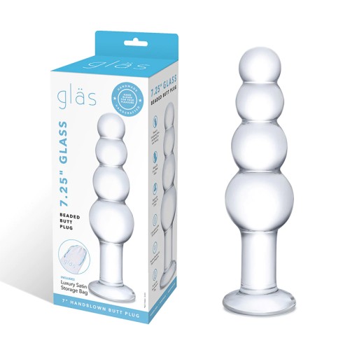 7.25 in. Glass Beaded Butt Plug for Anal Adventure