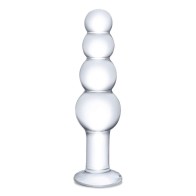 Plug Anal de Cristal con Perlas de 7.25" para Aventura Anal