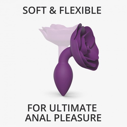 Love to Love Open Roses Silicone Anal Plug Purple Rain S