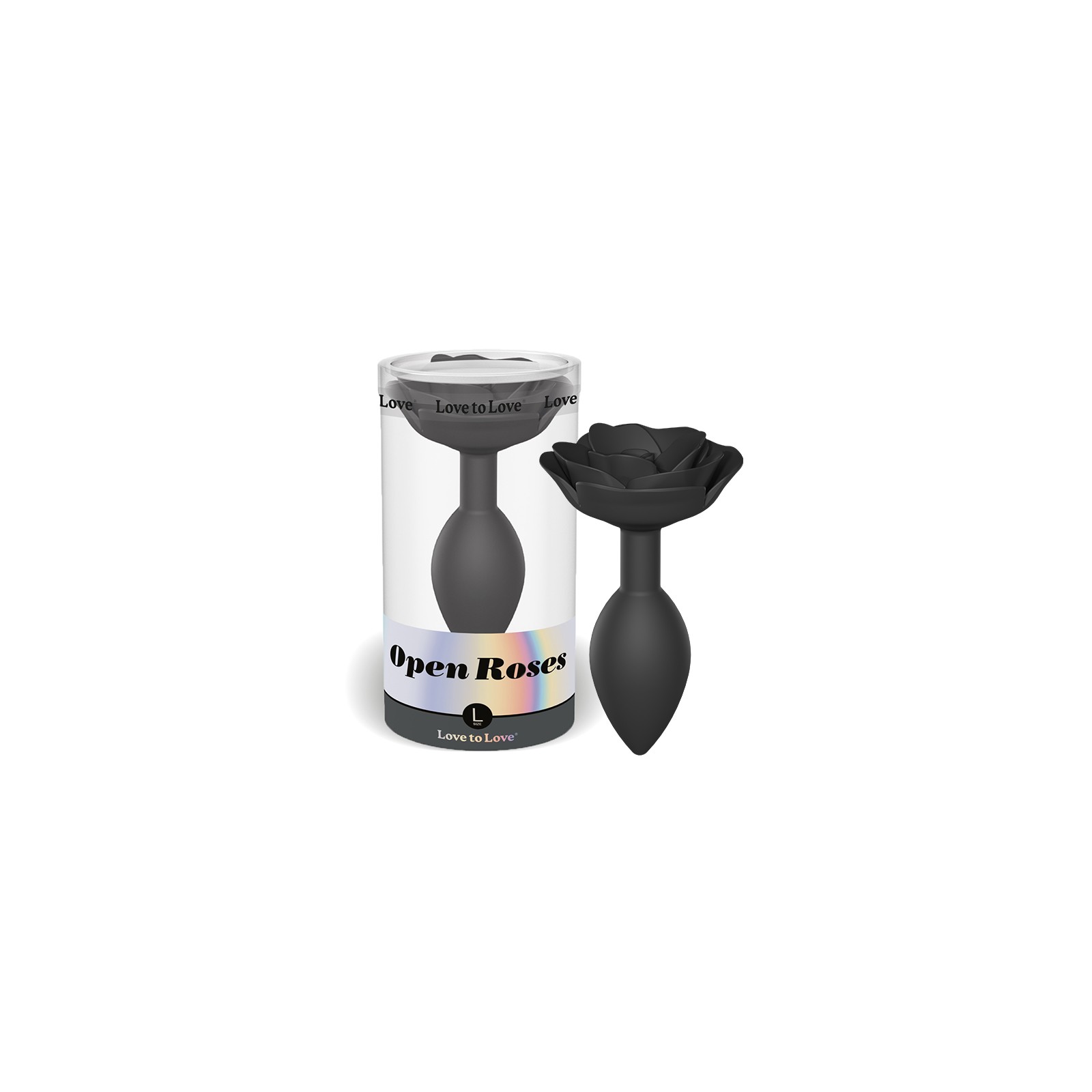 Love to Love Plug Anal Open Roses Onyx Negro para Jugar Anal Elegante