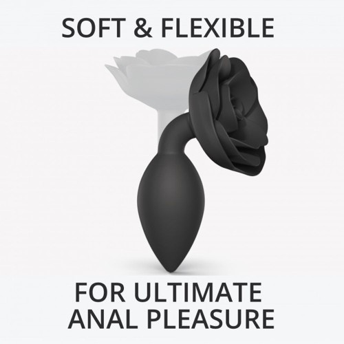 Love to Love Open Roses Silicone Anal Plug Black Onyx for Elegant Anal Play