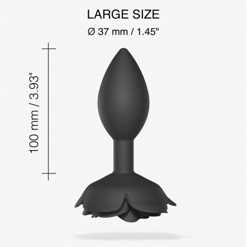 Love to Love Open Roses Silicone Anal Plug Black Onyx for Elegant Anal Play