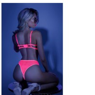 Glow Sweet Escape Cage Bra & Crotchless Panty