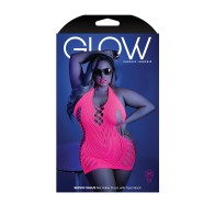 Vestido de Red Halter Glow Shock Value - Diseño Atractivo y Cautivador