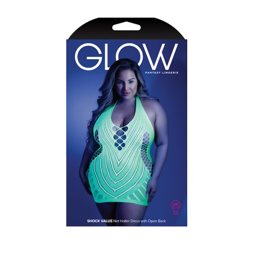 Vestido Halter Glow Shock Value Verde Neón Talla Reina