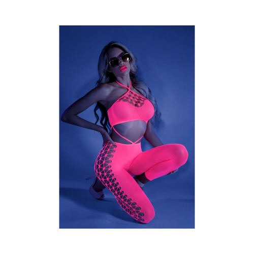 Fantasy Lingerie Glow Own The Night Bodystocking Pink