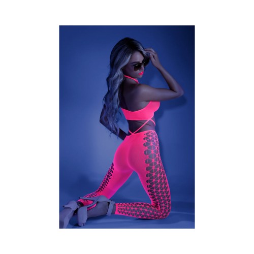 Fantasy Lingerie Glow Own The Night Bodystocking Pink