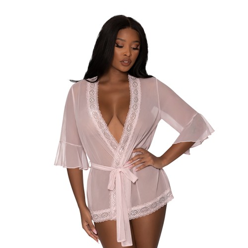 Magic Silk Seabreeze Lace Trim Robe for Elegance