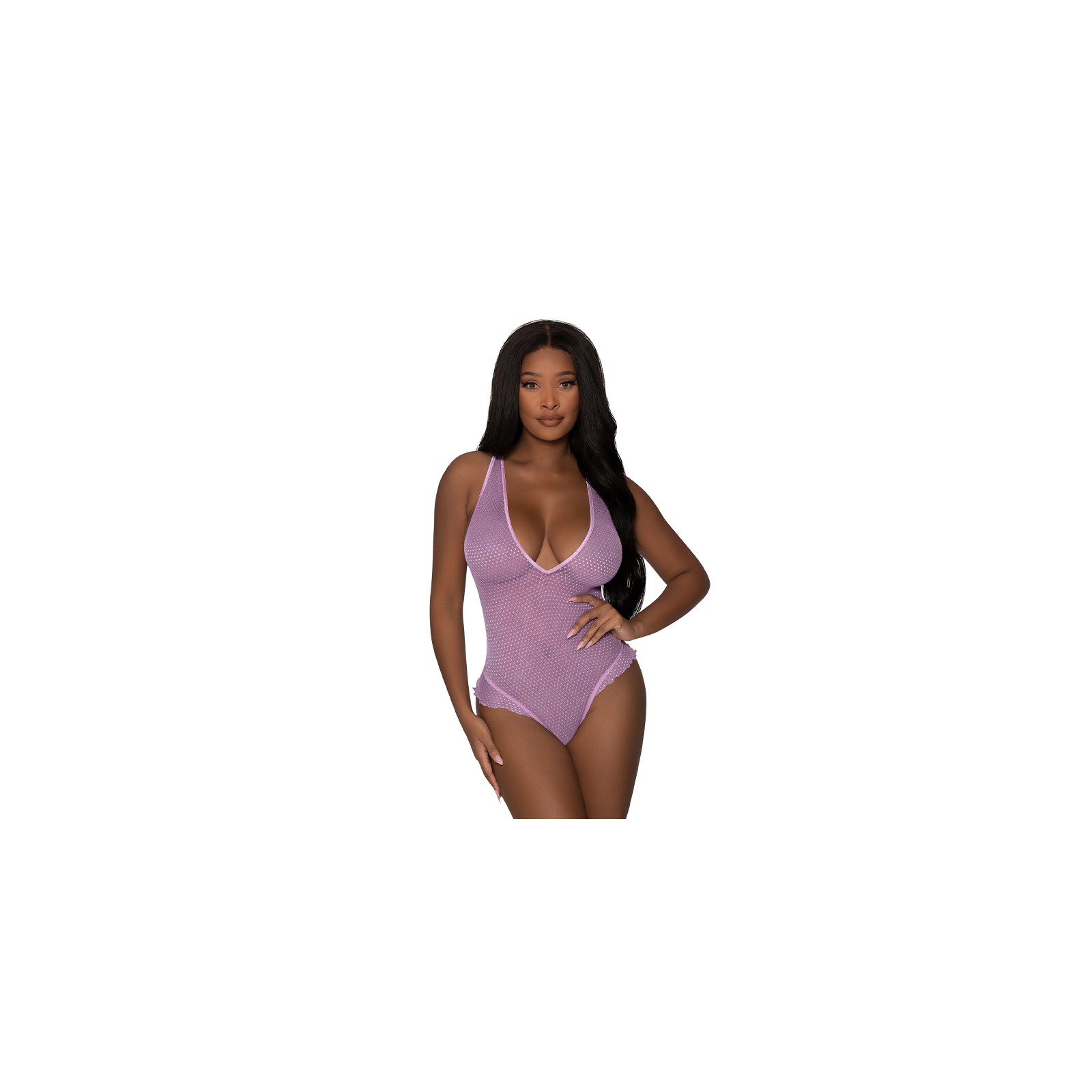 Magic Silk Girl Next Door Plunge Teddy Lilac L/XL