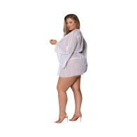 Magic Silk Modern Romance White Short Robe for Women