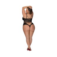 Bralette y Cuerpo Negro Modern Romance de Magic Silk Talla Reina