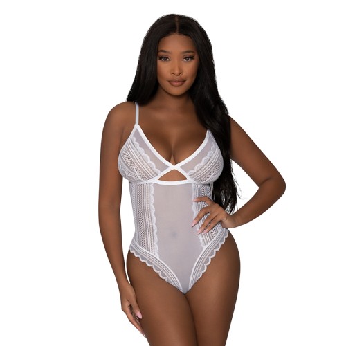 Magic Silk Modern Romance Teddy Cheeky Blanco S/M